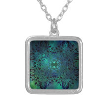 Diseño adornado del verde azul collar personalizado
