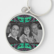 diseño adornado rojo verde llaveros personalizados