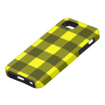 Diseño amarillo y negro de la tela escocesa de la  iPhone 5 carcasa
