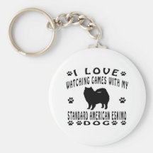 Diseño americano estándar del perro esquimal llaveros