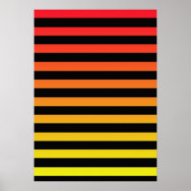 Diseño anaranjado de la raya posters