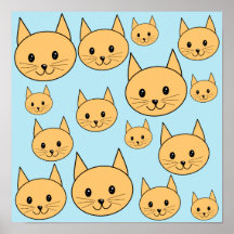 Diseño anaranjado del gato del jengibre poster