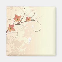 diseño anaranjado elegante del remolino de las flo iman de nevera