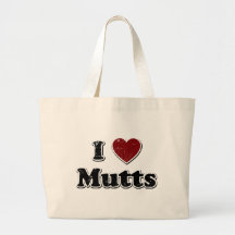 Diseño apenado de los Mutts del corazón de I Bolsas De Mano