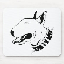 Diseño artístico de la raza del perro de bull terr tapetes de ratón