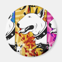 Diseño artístico de la raza del perro de bull terr imán para frigorífico
