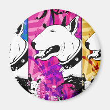 Diseño artístico de la raza del perro de bull terr imán para frigorífico