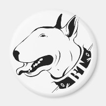 Diseño artístico de la raza del perro de bull terr imán de frigorífico
