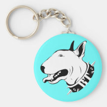 Diseño artístico de la raza del perro de bull terr llaveros