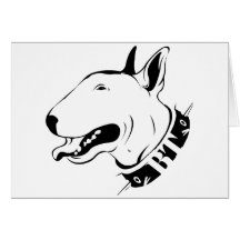 Diseño artístico de la raza del perro de bull terr tarjeton