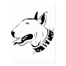 Diseño artístico de la raza del perro de bull terr tarjetas postales