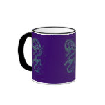 Diseño asiático del arte del dragón azul tazas de café