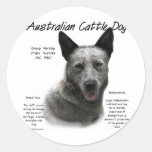 Diseño (azul) australiano de la historia del perro etiqueta redonda