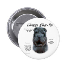 Diseño (azul) de la historia de Shar Pei del chino Pins