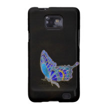 Diseño azul de la mariposa para las cajas de la ga galaxy s2 carcasa
