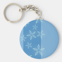 Diseño azul del copo de nieve llavero
