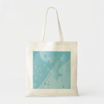Diseño azul del navidad bolsa lienzo