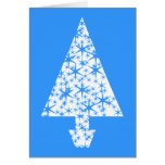 Diseño azul y blanco elegante del árbol de navidad tarjeta