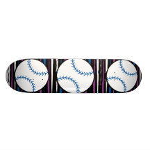 diseño azul y púrpura del béisbol tabla de skate