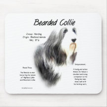 Diseño barbudo de la historia del collie tapete de raton