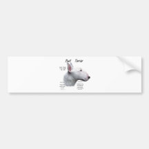 Diseño (blanco) de la historia de bull terrier etiqueta de parachoque
