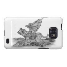 Diseño blanco y negro del Gargoyle del Golem Samsung Galaxy SII Carcasa