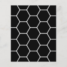 Diseño blanco y negro del hexágono tarjetas informativas