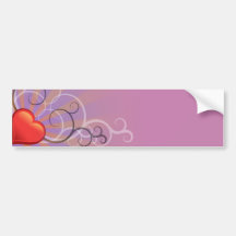 Diseño bonito de los rayos del remolino del corazó etiqueta de parachoque