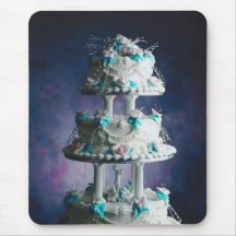 Diseño bonito del pastel de bodas alfombrilla de ratones