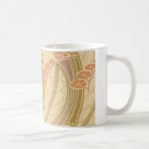 diseño botánico del modelo del remolino del nouvea taza de café