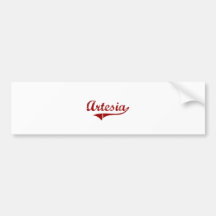 Diseño clásico de Artesia California Etiqueta De Parachoque