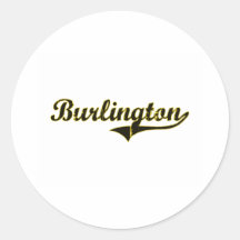 Diseño clásico de Burlington Iowa Pegatina