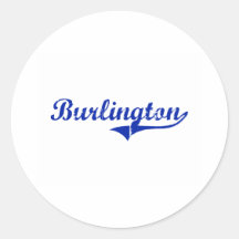 Diseño clásico de Burlington Kansas Pegatinas Redondas