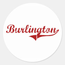 Diseño clásico de Burlington Massachusetts Etiqueta