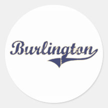 Diseño clásico de Burlington Washington Etiqueta