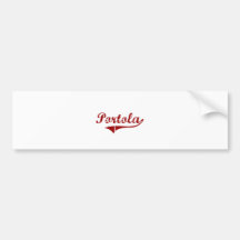 Diseño clásico de Portola California Pegatina De Parachoque