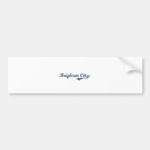 Diseño clásico de Utah de la ciudad de Brigham Pegatina De Parachoque