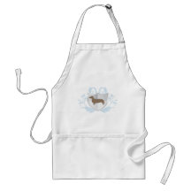 Diseño clásico del escudo de Doxie del Dachshund Delantal