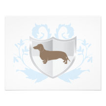 Diseño clásico del escudo de Doxie del Dachshund Anuncio