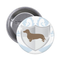 Diseño clásico del escudo de Doxie del Dachshund Pins