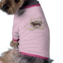 Diseño clásico del escudo de Doxie del Dachshund Camisetas Mascota