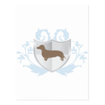 Diseño clásico del escudo de Doxie del Dachshund Postal