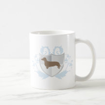 Diseño clásico del escudo de Doxie del Dachshund Taza De Café