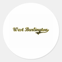 Diseño clásico del oeste de Burlington Iowa Pegatina