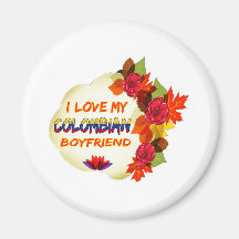 Diseño colombiano del novio iman de frigorífico