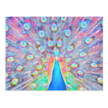 Diseño colorido brillante del alcohol del *Peacock Postal