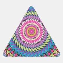 Diseño colorido del caleidoscopio calcomanías trianguloes