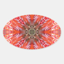 ¡Diseño colorido del Protea! Calcomania Ovalada