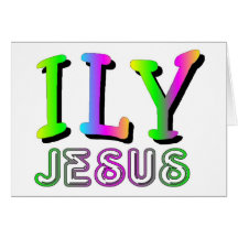 Diseño cristiano del regalo de ILY te amo Jesús Felicitacion