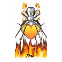 Diseño cromado 3 de la viuda negra tarjetas de visita